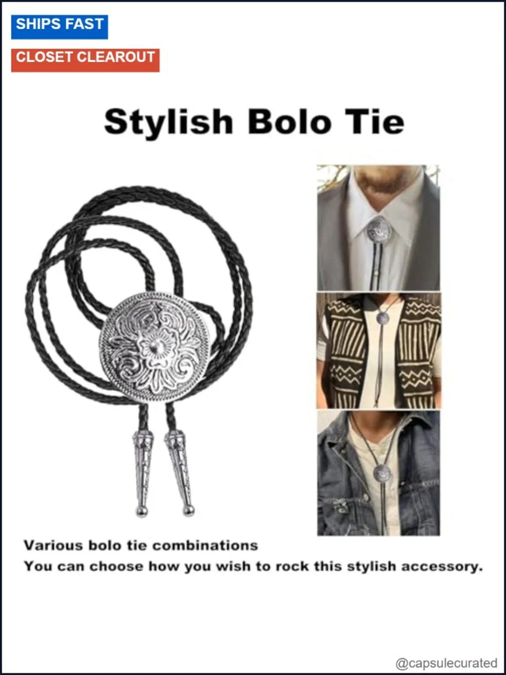 Shapeable Wide Brim Felt Cowboy Hat with Bolo Tie